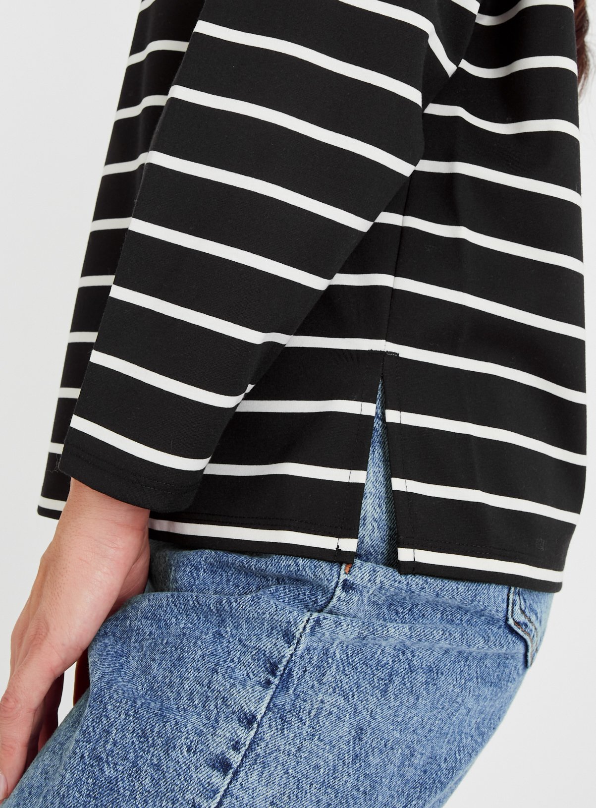 Black Mono Stripe Ponte Top 18 - Image 3 thumbnail